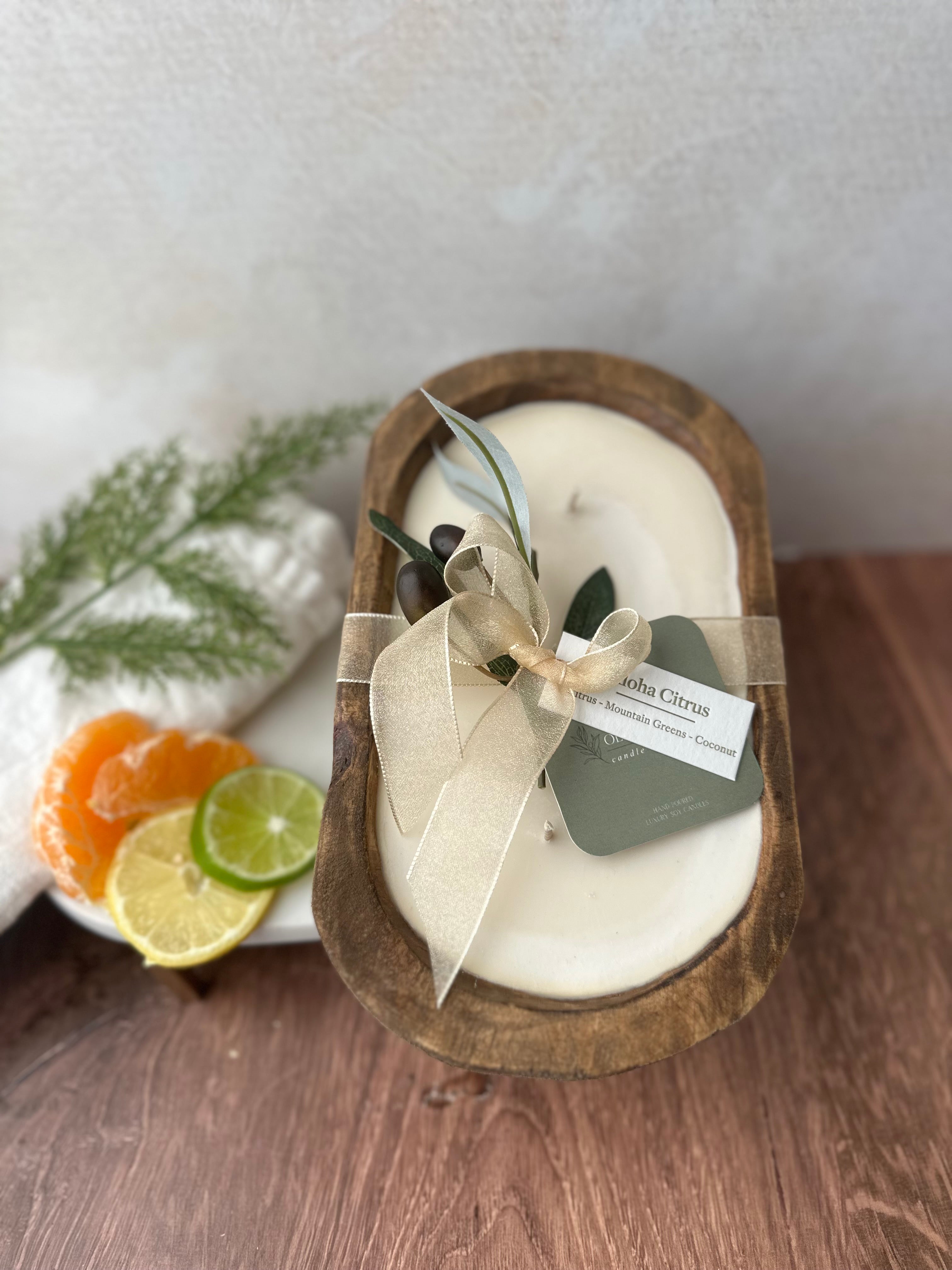 Aloha Citrus - Wood Three-Wick Dough Bowl