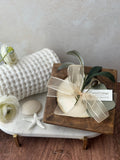 Coastal Cottage - Wood Square 2-Wick Dough Bowl