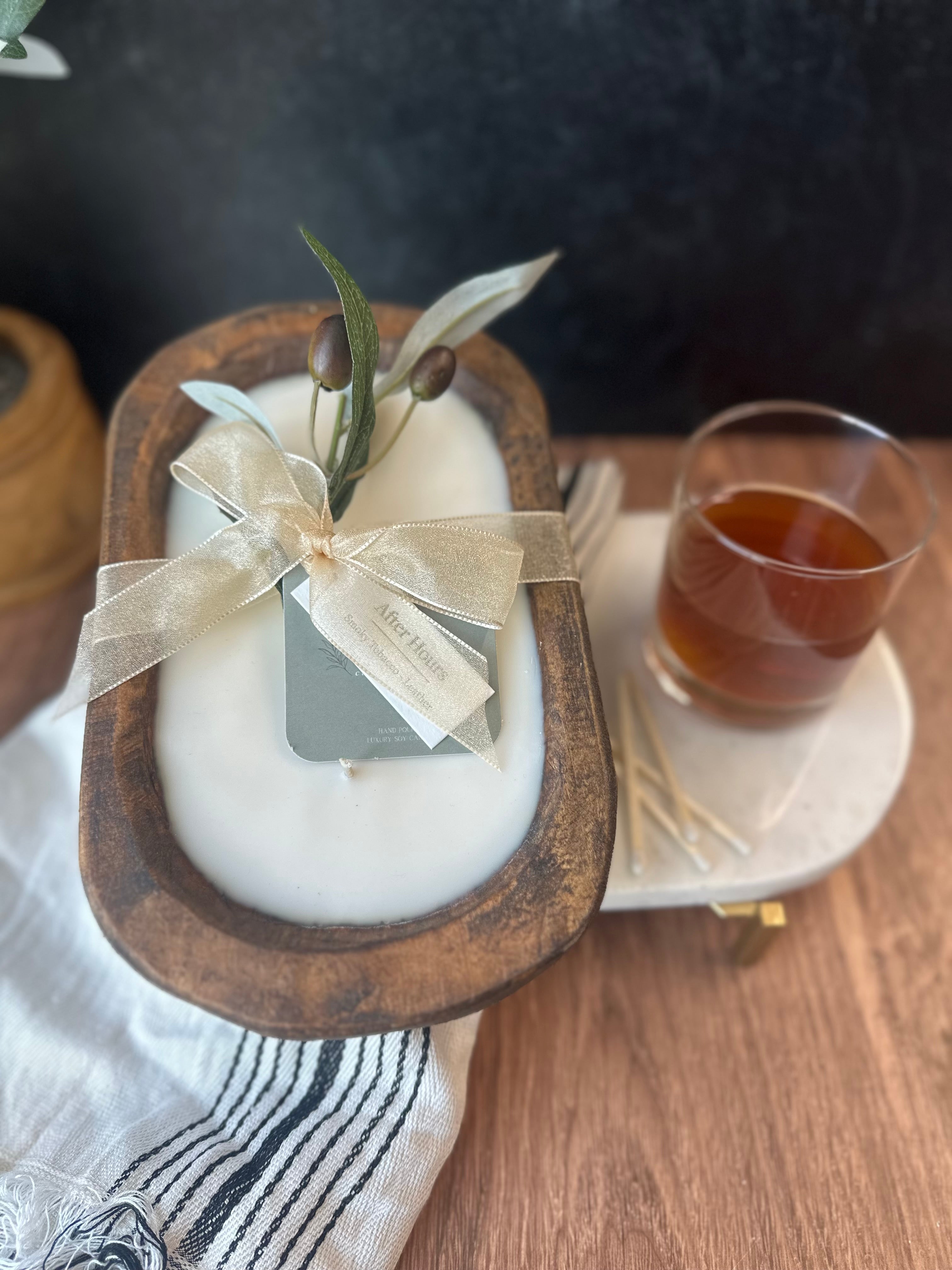 After Hours - Wood Three-Wick Dough Bowl