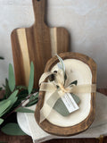 Modern Farmhouse - Wood Three-Wick Dough Bowl