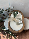 Signature Olive Branch - Wood Three-Wick Dough Bowl