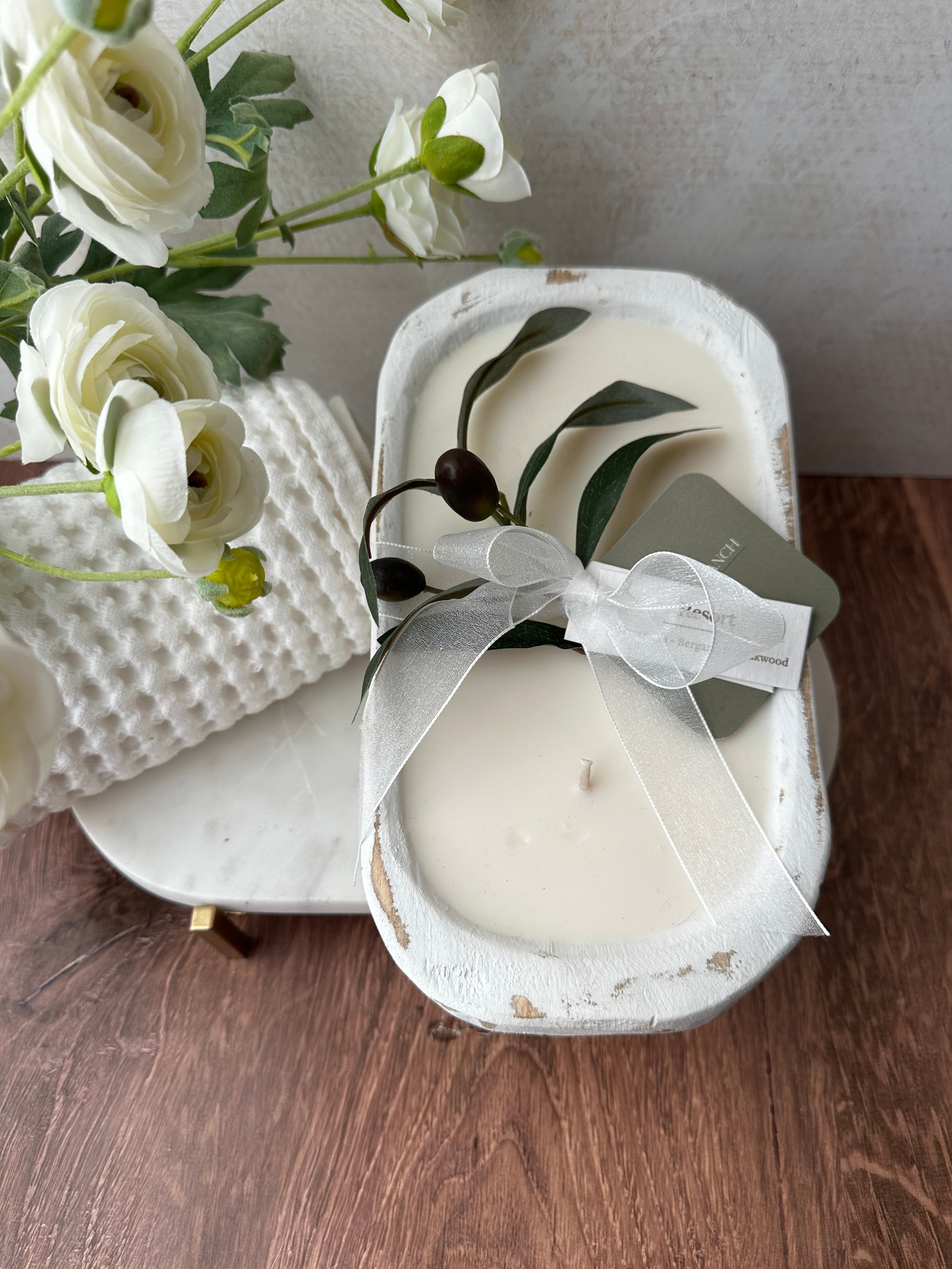 Resort - Wood Three-Wick Dough Bowl